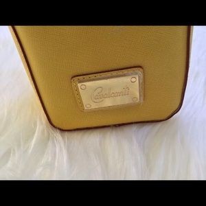 CAVALCANTI Yellow Leather Jewelry/Cosmetics Bag